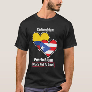 Camiseta Corazón Colombiano Puertorriqueño Banderas Qué No