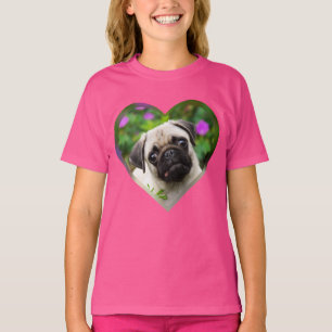 Camiseta Corazón color de gamuza lindo de la foto de la
