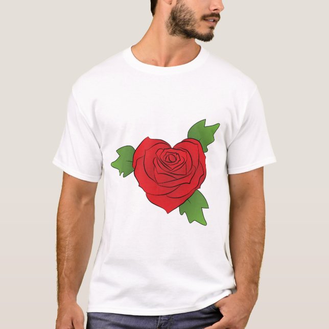 Camiseta Corazón color de rosa (Anverso)