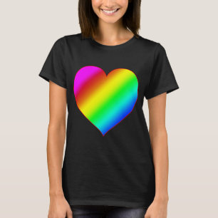 Camiseta Corazón Colorido Arcoíris Amor Brillante Color