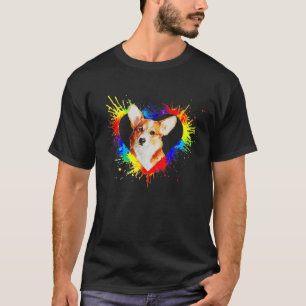 Camiseta Corazón colorido Bebé Corgi Perro Amor-R Papá Mamá