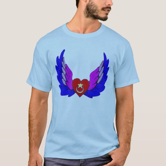 Camiseta Corazón con alas brillante de Sufi (Anverso)