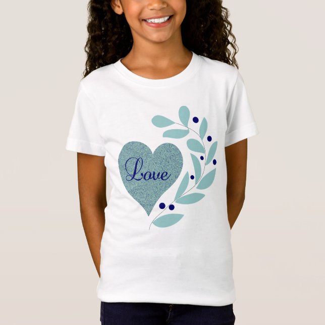 Camiseta Corazón con amor y deja Chicas Tee (Anverso)