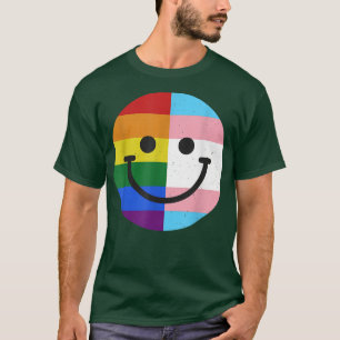 Camiseta Corazón con bandera arco iris trans rotura sonrisa