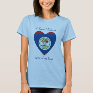 Camiseta Corazón con Bandera de Belice