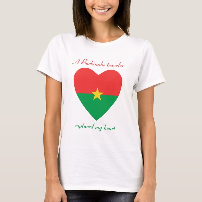 Camiseta Corazón con Bandera de Burkina Faso (Anverso)