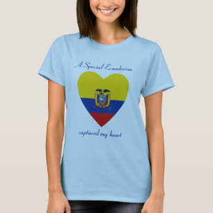 Camiseta Corazón con Bandera de Ecuador