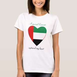 Camiseta Corazón con Bandera de Emiratos Árabes Un