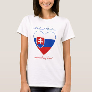 Camiseta Corazón con Bandera de Eslovaquia