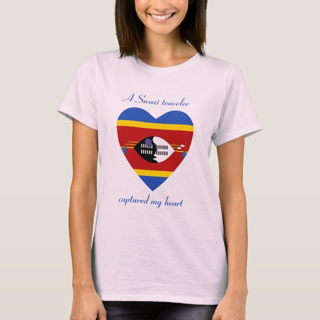 Camiseta Corazón con Bandera de Eswatini (Anverso)