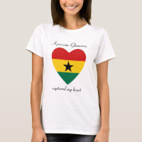 Camiseta Corazón con Bandera de Ghana