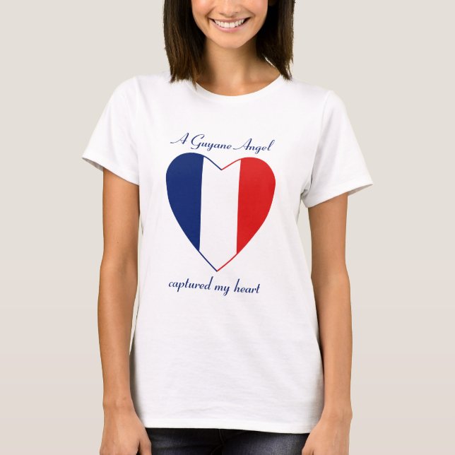 Camiseta Corazón con Bandera de Guyane (Anverso)