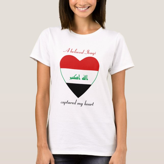 Camiseta Corazón con Bandera de Irak (Anverso)
