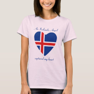 Camiseta Corazón con Bandera de Islandia
