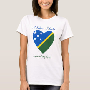 Camiseta Corazón con Bandera de Islas Salomón