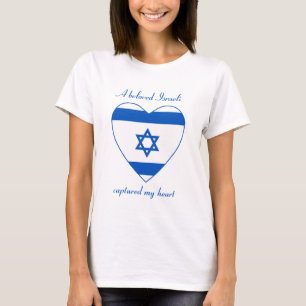 Camiseta Corazón con Bandera de Israel