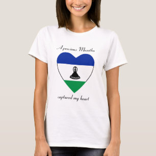 Camiseta Corazón con Bandera de Lesoto
