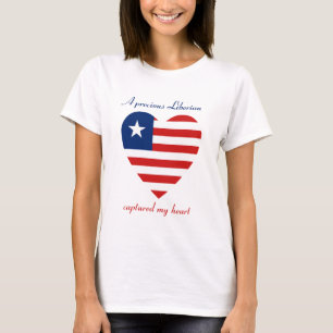 Camiseta Corazón con Bandera de Liberia
