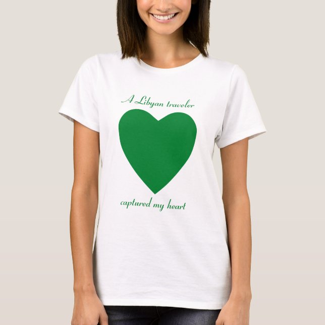 Camiseta Corazón con Bandera de Libia (Anverso)