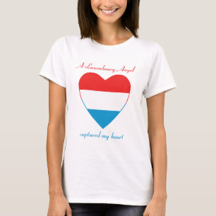 Camiseta Corazón con Bandera de Luxemburgo