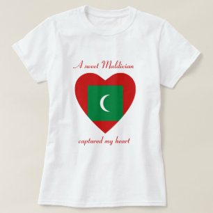 Camiseta Corazón con Bandera de Maldivas