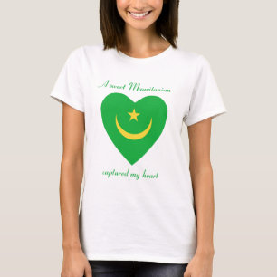 Camiseta Corazón con Bandera de Mauritania