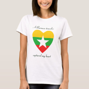 Camiseta Corazón con Bandera de Myanmar