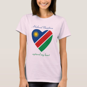 Camiseta Corazón con Bandera de Namibia