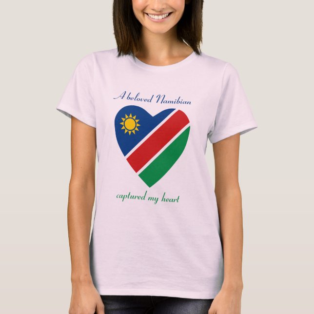 Camiseta Corazón con Bandera de Namibia (Anverso)