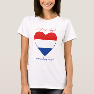 Camiseta Corazón con Bandera de Países Bajos