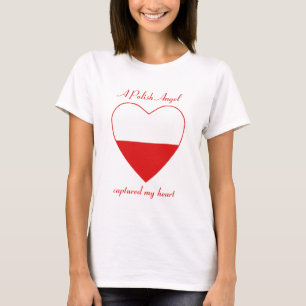 Camiseta Corazón con Bandera de Polonia