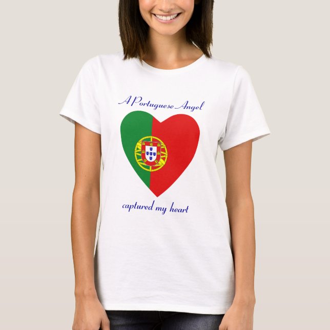 Camiseta Corazón con Bandera de Portugal (Anverso)