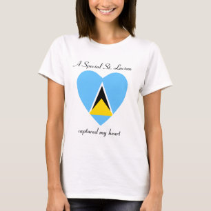 Camiseta Corazón con Bandera de Santa Lucía