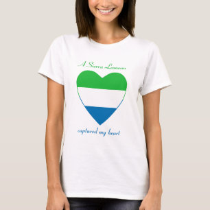 Camiseta Corazón con Bandera de Sierra Leona