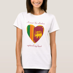 Camiseta Corazón con Bandera de Sri Lanka