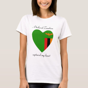 Camiseta Corazón con Bandera de Zambia