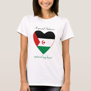 Camiseta Corazón con Bandera del Sahara Occidental
