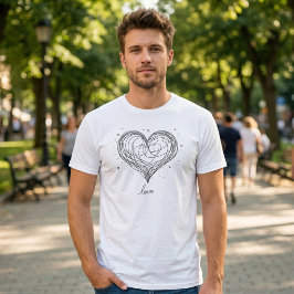 Camiseta Corazón con diseño de amor de arte de línea capric
