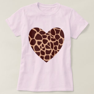 Camiseta Corazón con Estampado de Jirafa