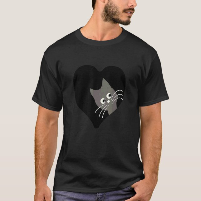 Camiseta Corazón Con Gatos O Gatos Gatos Gatos Gatitos Con  (Anverso)