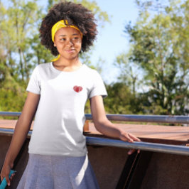 Camiseta Corazón con Huella Dactilar Roja