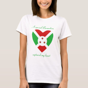 Camiseta Corazón con la Bandera de Burundi