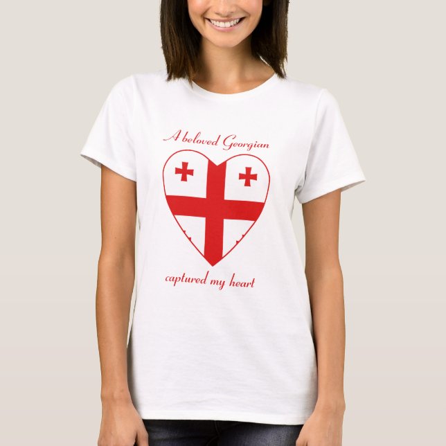 Camiseta Corazón con la Bandera de Georgia (Anverso)
