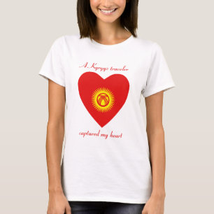 Camiseta Corazón con la Bandera de Kirguistán