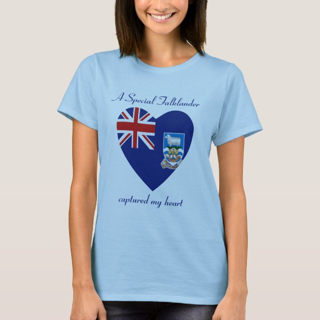 Camiseta Corazón con la Bandera de las Islas Malvi (Anverso)