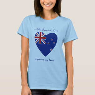 Camiseta Corazón con la Bandera de Nueva Zelanda