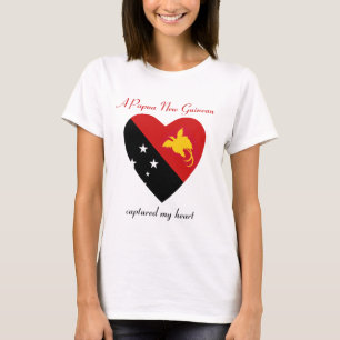 Camiseta Corazón con la Bandera de Papúa Nueva Gui