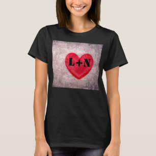 Camiseta Corazón con Monograma Personalizado Stonewashed