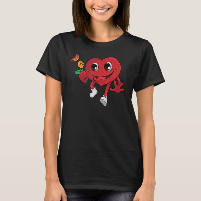 Camiseta Corazón Con Ojos Corazón Rojo Fantástico Valentine (Anverso)
