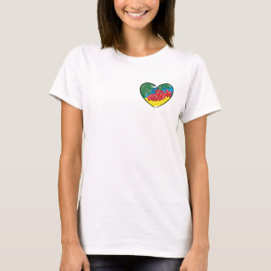 Camiseta Corazón con viburnum y bandera ucraniana